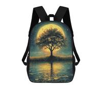 sinyumoney Mochila Escolar Para Niños 17inch Impresa En 3D Moonlit Lake Reflection Mochila Deportiva Para Niños Y Niñas Mochila De Moda