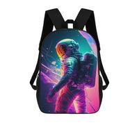 sinyumoney Mochila Escolar Para Niños 17inch Impresa En 3D Neon Astronaut Adventure Mochila Deportiva Para Niños Y Niñas Mochila De Moda