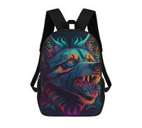 sinyumoney Mochila Escolar Para Niños 17inch Impresa En 3D Neon Wolf Art Print Mochila Deportiva Para Niños Y Niñas Mochila De Moda