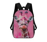 sinyumoney Mochila Escolar Para Niños 17inch Impresa En 3D Pink Giraffe Art Print-3 Mochila Deportiva Para Niños Y Niñas Mochila De Moda
