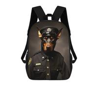sinyumoney Mochila Escolar Para Niños 17inch Impresa En 3D Policeman Doberman Mochila Deportiva Para Niños Y Niñas Mochila De Moda