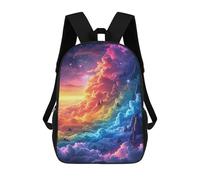 sinyumoney Mochila Escolar Para Niños 17inch Impresa En 3D Rainbow Clouds in Space -1 Mochila Deportiva Para Niños Y Niñas Mochila De Moda
