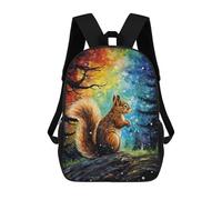 sinyumoney Mochila Escolar Para Niños 17inch Impresa En 3D Rainbow Squirrel Nature Art Print Mochila Deportiva Para Niños Y Niñas Mochila De Moda