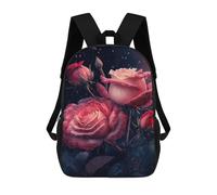 sinyumoney Mochila Escolar Para Niños 17inch Impresa En 3D Raindrops on Red Roses Mochila Deportiva Para Niños Y Niñas Mochila De Moda