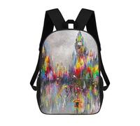 sinyumoney Mochila Escolar Para Niños 17inch Impresa En 3D Rainy London Mochila Deportiva Para Niños Y Niñas Mochila De Moda
