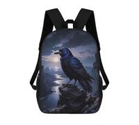 sinyumoney Mochila Escolar Para Niños 17inch Impresa En 3D Raven Mochila Deportiva Para Niños Y Niñas Mochila De Moda