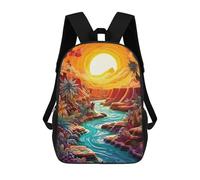 sinyumoney Mochila Escolar Para Niños 17inch Impresa En 3D River Way to Canyon Mochila Deportiva Para Niños Y Niñas Mochila De Moda