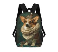sinyumoney Mochila Escolar Para Niños 17inch Impresa En 3D Royal Corgi Portrait Mochila Deportiva Para Niños Y Niñas Mochila De Moda