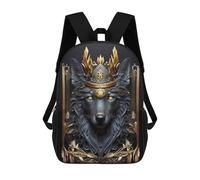 sinyumoney Mochila Escolar Para Niños 17inch Impresa En 3D Royal Crown Wolf Art Deco Mochila Deportiva Para Niños Y Niñas Mochila De Moda
