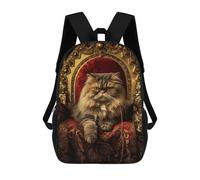 sinyumoney Mochila Escolar Para Niños 17inch Impresa En 3D Royal Persian Cat Throne-10 Mochila Deportiva Para Niños Y Niñas Mochila De Moda