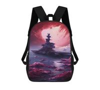 sinyumoney Mochila Escolar Para Niños 17inch Impresa En 3D Sci-Fi Battleship in Alien Ocean Mochila Deportiva Para Niños Y Niñas Mochila De Moda