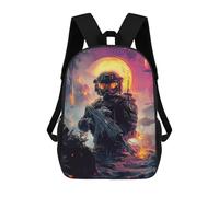 sinyumoney Mochila Escolar Para Niños 17inch Impresa En 3D Sci-Fi Soldier with Gun Mochila Deportiva Para Niños Y Niñas Mochila De Moda