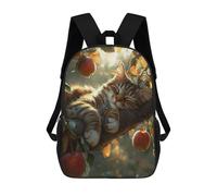 sinyumoney Mochila Escolar Para Niños 17inch Impresa En 3D Sleeping Cat in Apple Tree Mochila Deportiva Para Niños Y Niñas Mochila De Moda