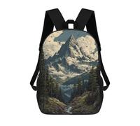 sinyumoney Mochila Escolar Para Niños 17inch Impresa En 3D Snow-Capped Mountain Peaks Mochila Deportiva Para Niños Y Niñas Mochila De Moda