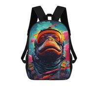 sinyumoney Mochila Escolar Para Niños 17inch Impresa En 3D Space Frog Adventure Mochila Deportiva Para Niños Y Niñas Mochila De Moda