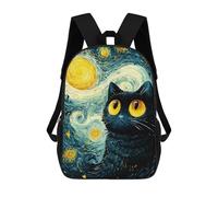 sinyumoney Mochila Escolar Para Niños 17inch Impresa En 3D Starry Night Cat Art Print -2 Mochila Deportiva Para Niños Y Niñas Mochila De Moda