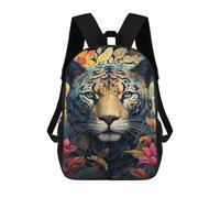 sinyumoney Mochila Escolar Para Niños 17inch Impresa En 3D Tiger in Flowers Mochila Deportiva Para Niños Y Niñas Mochila De Moda