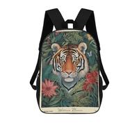 sinyumoney Mochila Escolar Para Niños 17inch Impresa En 3D Tiger William Morris Floral Mochila Deportiva Para Niños Y Niñas Mochila De Moda