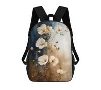 sinyumoney Mochila Escolar Para Niños 17inch Impresa En 3D Vintage White Flower Bouquet Mochila Deportiva Para Niños Y Niñas Mochila De Moda