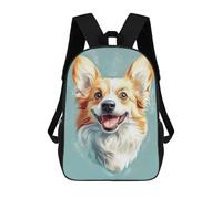 sinyumoney Mochila Escolar Para Niños 17inch Impresa En 3D Welsh Corgi Portrait Mochila Deportiva Para Niños Y Niñas Mochila De Moda