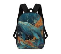 sinyumoney Mochila Escolar Para Niños 17inch Impresa En 3D Whale Ocean Artwork Mochila Deportiva Para Niños Y Niñas Mochila De Moda