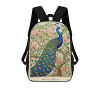 sinyumoney Mochila Escolar Para Niños 17inch Impresa En 3D William Morris Peacock Floral Mochila Deportiva Para Niños Y Niñas Mochila De Moda