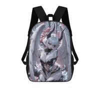sinyumoney Mochila Escolar Para Niños 17inch Impresa En 3D Winged Anime Girl with Horns in Winter Mochila Deportiva Para Niños Y Niñas Mochila De Moda