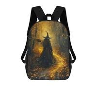 sinyumoney Mochila Escolar Para Niños 17inch Impresa En 3D Witch in Autumn Forest-7 Mochila Deportiva Para Niños Y Niñas Mochila De Moda