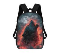 sinyumoney Mochila Escolar Para Niños 17inch Impresa En 3D Wolf Howling at Moon Art Print Mochila Deportiva Para Niños Y Niñas Mochila De Moda