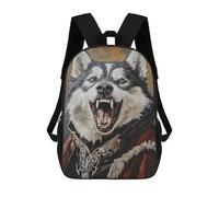 sinyumoney Mochila Escolar Para Niños 17inch Impresa En 3D Wolf King Art Print Mochila Deportiva Para Niños Y Niñas Mochila De Moda