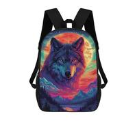 sinyumoney Mochila Escolar Para Niños 17inch Impresa En 3D Wolf Moonlit Wilderness-1 Mochila Deportiva Para Niños Y Niñas Mochila De Moda