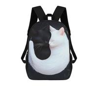 sinyumoney Mochila Escolar Para Niños 17inch Impresa En 3D Yin Yang Cats Mochila Deportiva Para Niños Y Niñas Mochila De Moda