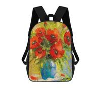 sinyumoney Mochila Escolar Para Niños 17inch Mochila Escolar Para Niños A Bouquet of Poppies Mochila Escolar Informal De Moda Mochilas De Viaje Con Estampado 3D Divertidas Y Geniales