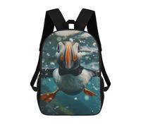 sinyumoney Mochila Escolar Para Niños 17inch Mochila Escolar Para Niños Atlantic Puffin Mochila Escolar Informal De Moda Mochilas De Viaje Con Estampado 3D Divertidas Y Geniales