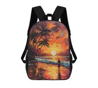 sinyumoney Mochila Escolar Para Niños 17inch Mochila Escolar Para Niños Beach Sunset Bliss Mochila Escolar Informal De Moda Mochilas De Viaje Con Estampado 3D Divertidas Y Geniales