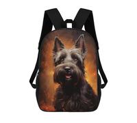 sinyumoney Mochila Escolar Para Niños 17inch Mochila Escolar Para Niños Black Scottish Terrier Portrait Mochila Escolar Informal De Moda Mochilas De Viaje Con Estampado 3D Divertidas Y Geniales