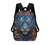 sinyumoney Mochila Escolar Para Niños 17inch Mochila Escolar Para Niños Blue Tiger Portrait Mochila Escolar Informal De Moda Mochilas De Viaje Con Estampado 3D Divertidas Y Geniales