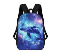 sinyumoney Mochila Escolar Para Niños 17inch Mochila Escolar Para Niños Blue Whale in Space Mochila Escolar Informal De Moda Mochilas De Viaje Con Estampado 3D Divertidas Y Geniales