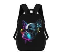 sinyumoney Mochila Escolar Para Niños 17inch Mochila Escolar Para Niños Boston Terrier Mochila Escolar Informal De Moda Mochilas De Viaje Con Estampado 3D Divertidas Y Geniales