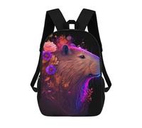 sinyumoney Mochila Escolar Para Niños 17inch Mochila Escolar Para Niños Capybara Colorful Flower Mochila Escolar Informal De Moda Mochilas De Viaje Con Estampado 3D Divertidas Y Geniales