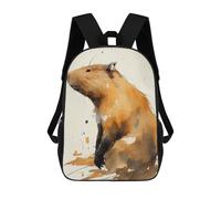 sinyumoney Mochila Escolar Para Niños 17inch Mochila Escolar Para Niños Capybara Watercolor Mochila Escolar Informal De Moda Mochilas De Viaje Con Estampado 3D Divertidas Y Geniales