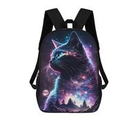 sinyumoney Mochila Escolar Para Niños 17inch Mochila Escolar Para Niños Cat Galaxy Mochila Escolar Informal De Moda Mochilas De Viaje Con Estampado 3D Divertidas Y Geniales
