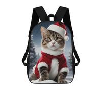 sinyumoney Mochila Escolar Para Niños 17inch Mochila Escolar Para Niños Cat Santa Christmas Day Mochila Escolar Informal De Moda Mochilas De Viaje Con Estampado 3D Divertidas Y Geniales