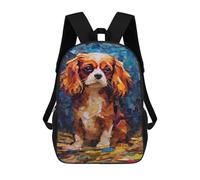 sinyumoney Mochila Escolar Para Niños 17inch Mochila Escolar Para Niños Cavalier King Colorful Mochila Escolar Informal De Moda Mochilas De Viaje Con Estampado 3D Divertidas Y Geniales