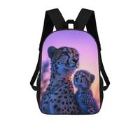 sinyumoney Mochila Escolar Para Niños 17inch Mochila Escolar Para Niños Cheetah Mother And Cub Mochila Escolar Informal De Moda Mochilas De Viaje Con Estampado 3D Divertidas Y Geniales