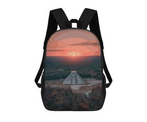 sinyumoney Mochila Escolar Para Niños 17inch Mochila Escolar Para Niños Chichén Itzá Meksiko Mochila Escolar Informal De Moda Mochilas De Viaje Con Estampado 3D Divertidas Y Geniales