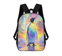 sinyumoney Mochila Escolar Para Niños 17inch Mochila Escolar Para Niños Colorful Penguin in Arctic Landscape Mochila Escolar Informal De Moda Mochilas De Viaje Con Estampado 3D Divertidas Y Geniales