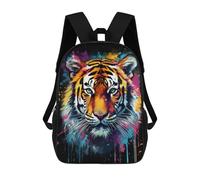 sinyumoney Mochila Escolar Para Niños 17inch Mochila Escolar Para Niños Colorful Tiger With Drips Mochila Escolar Informal De Moda Mochilas De Viaje Con Estampado 3D Divertidas Y Geniales
