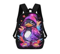 sinyumoney Mochila Escolar Para Niños 17inch Mochila Escolar Para Niños Cool Colorful Penguin Mochila Escolar Informal De Moda Mochilas De Viaje Con Estampado 3D Divertidas Y Geniales