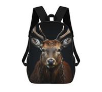 sinyumoney Mochila Escolar Para Niños 17inch Mochila Escolar Para Niños Cool Deer Animal Portrait Mochila Escolar Informal De Moda Mochilas De Viaje Con Estampado 3D Divertidas Y Geniales